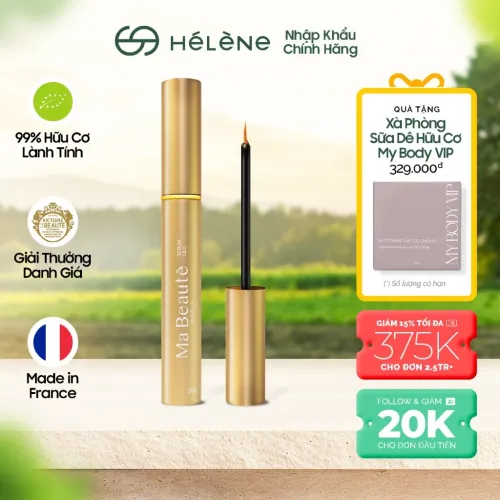 Serum Dưỡng Mi Belle by Hélène. Kích Mọc Mi & Chân Mày Dày & Dài. Không Cay & Thâm Mắt. Organic 3ml