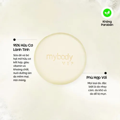 Xà Phòng Sữa Dê Hữu Cơ Pháp My Body VIP. Dịu Nhẹ, Dưỡng Ẩm Cho Mọi Loại Da | Organic 100g